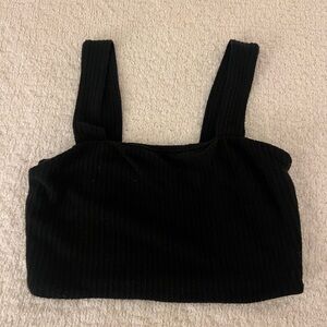 Black Ribbed Women's Top